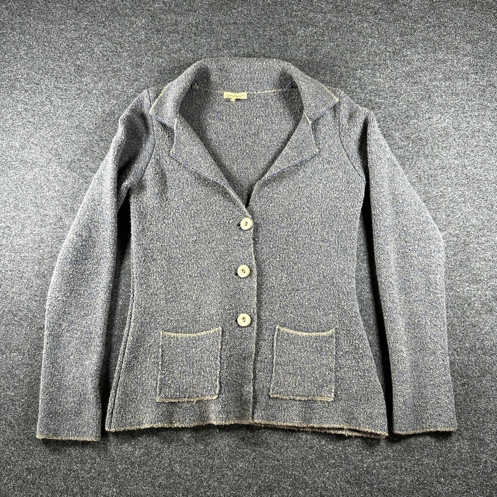 Cocogio Cardigan Women M Made In Italy Wool Blend Gray Button Up Pockets